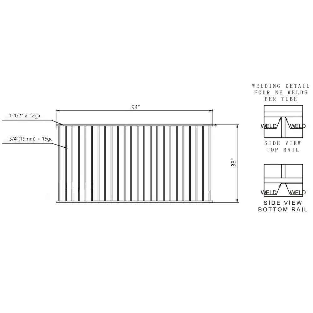 Flat Top Steel Fence detail