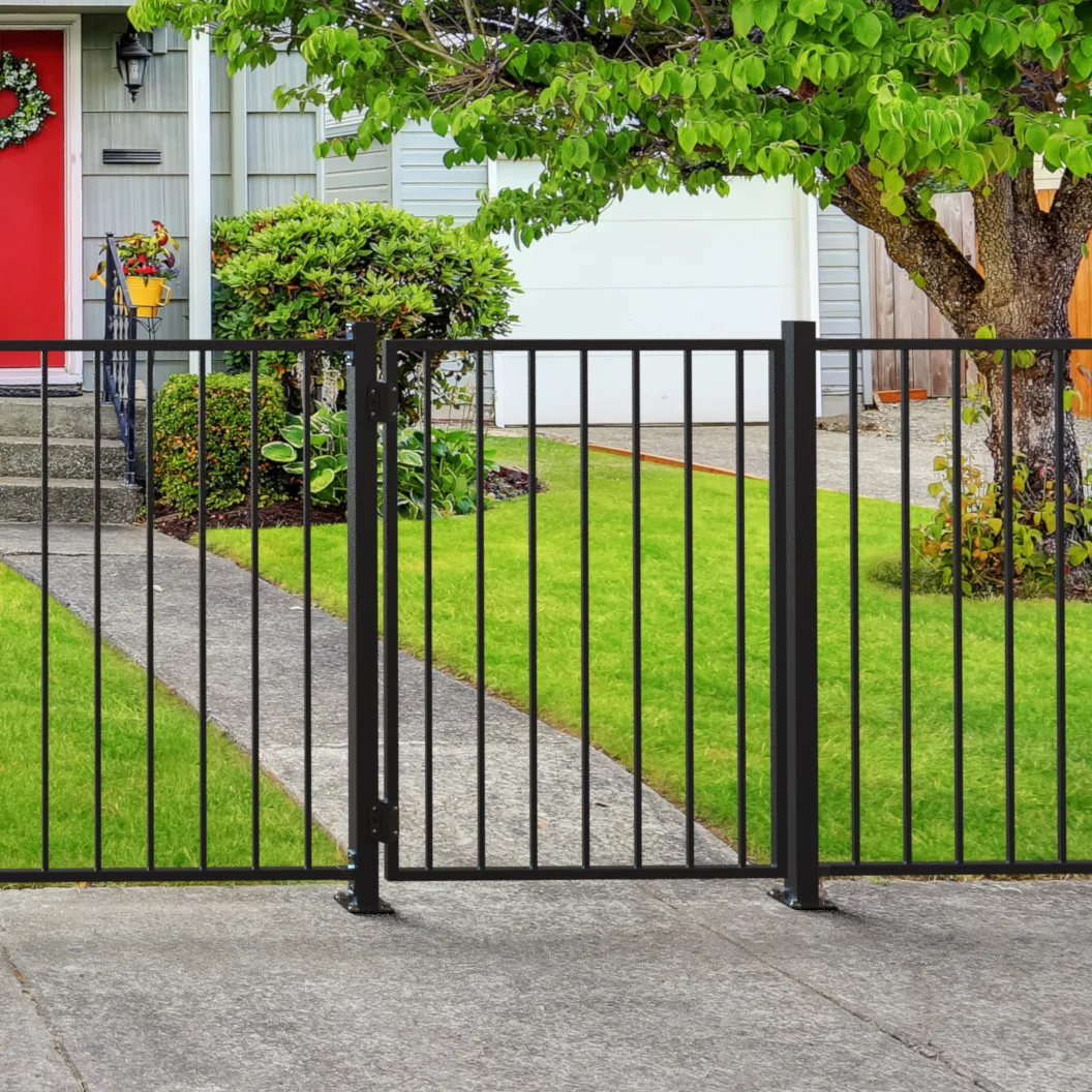 Steel Flat Top Fence Gate application