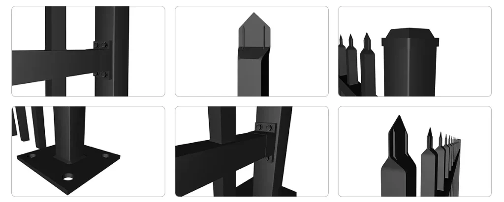 Steel Press Point Fence details
