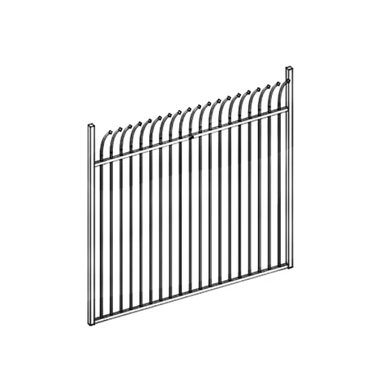 Steel Welded Commercial Curved Spear Top Fence Detail
