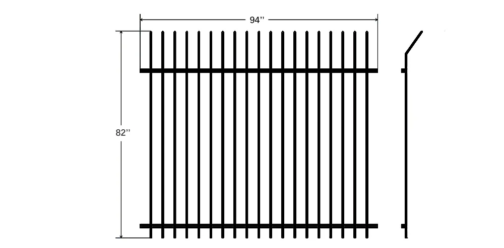 Steel Welded Commercial Curved Spear Top Fence Detail