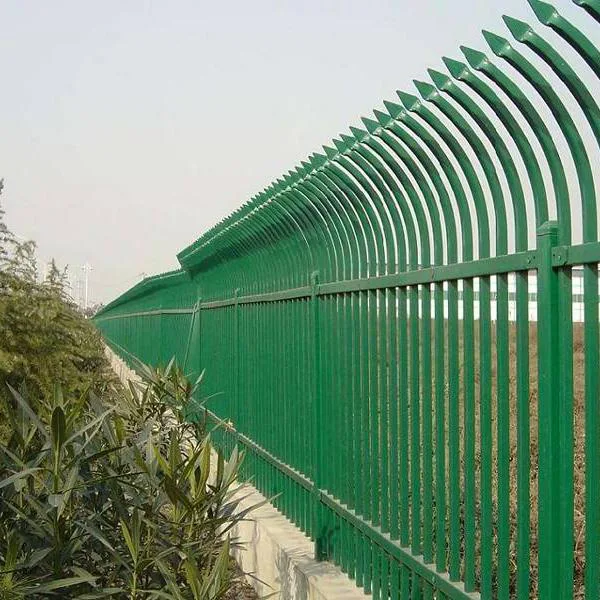 Steel Welded Commercial Curved Spear Top Fence application