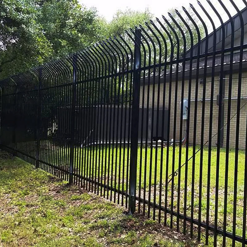 Steel Welded Commercial Curved Spear Top Fence Application