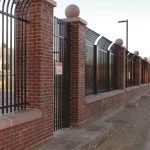 Steel Welded Commercial Curved Spear Top Fence Application
