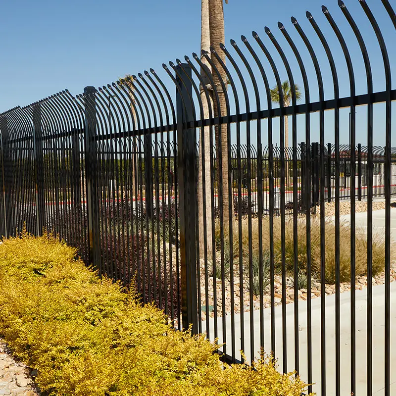 Steel Welded Commercial Curved Spear Top Fence application