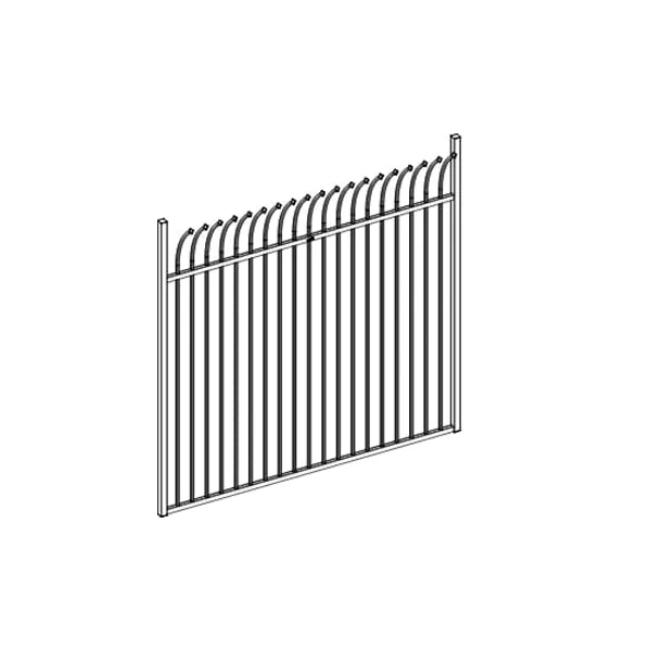 Steel Welded Commercial Curved Spear Top Fence detail