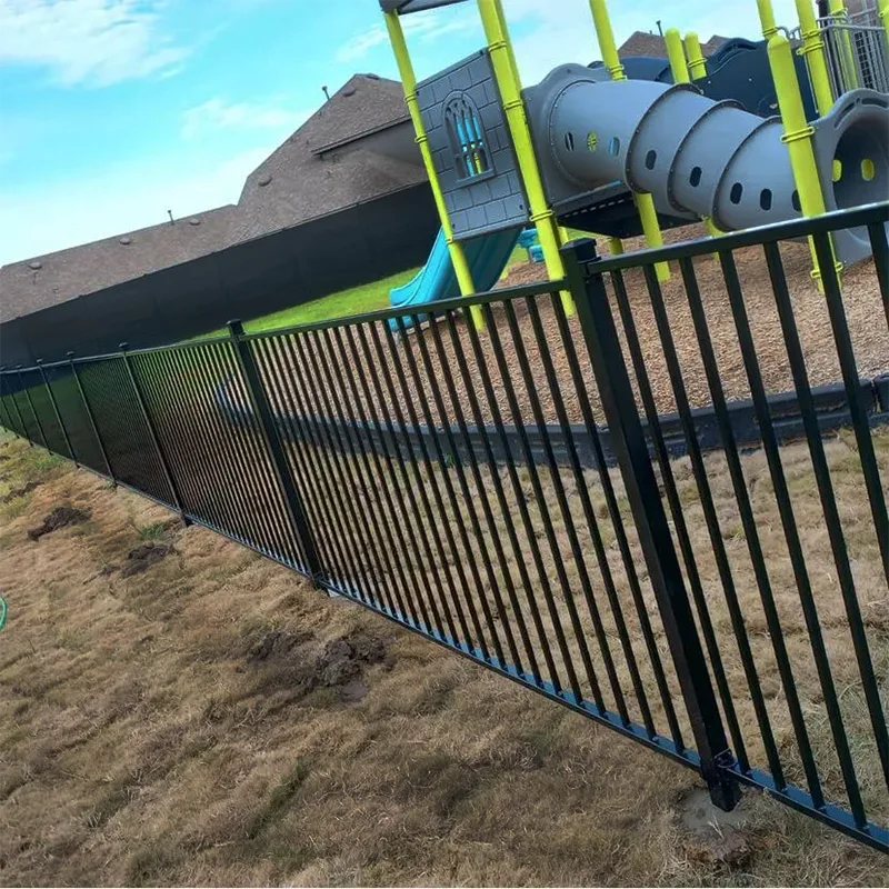 Steel Welded Commercial Flat Top Fence Application