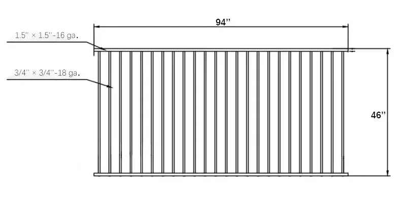 Steel Welded Commercial Flat Top Fence Detail