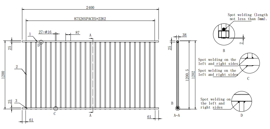 aluminum fence detail