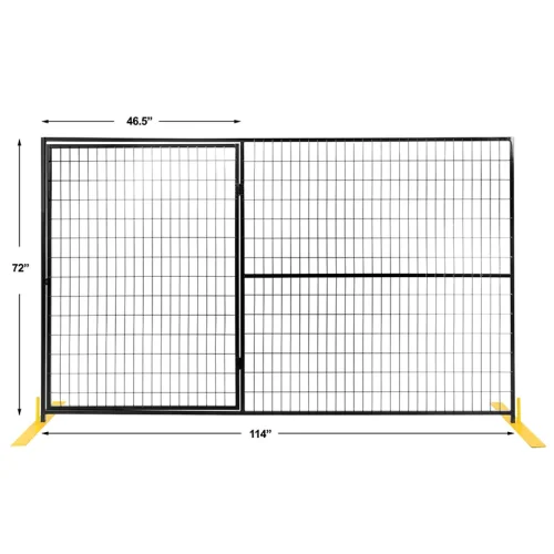 Black Powder Coated Temporary Fence Gate