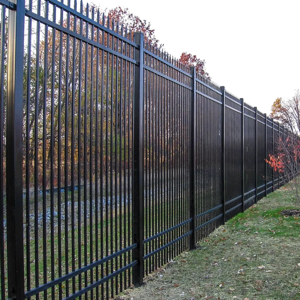 Black Universal Steel Fence Flat Mount Bracket
