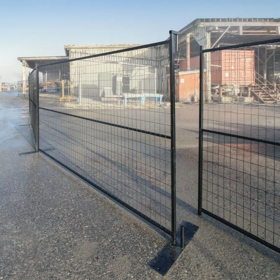 Black Powder Coated Temporary Fence Gate application