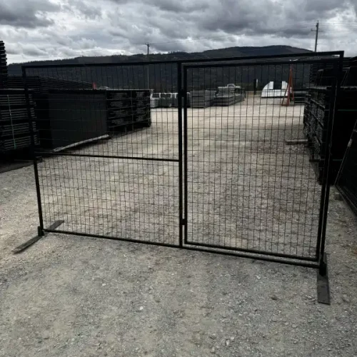 Black Powder Coated Temporary Fence Gate application