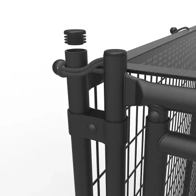 Black Modular Welded Mesh Dog Kennel Detail