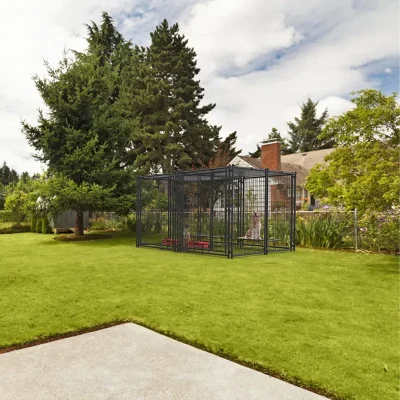 Black Mesh Welded Wire Dog Kennel Panel Application (4)