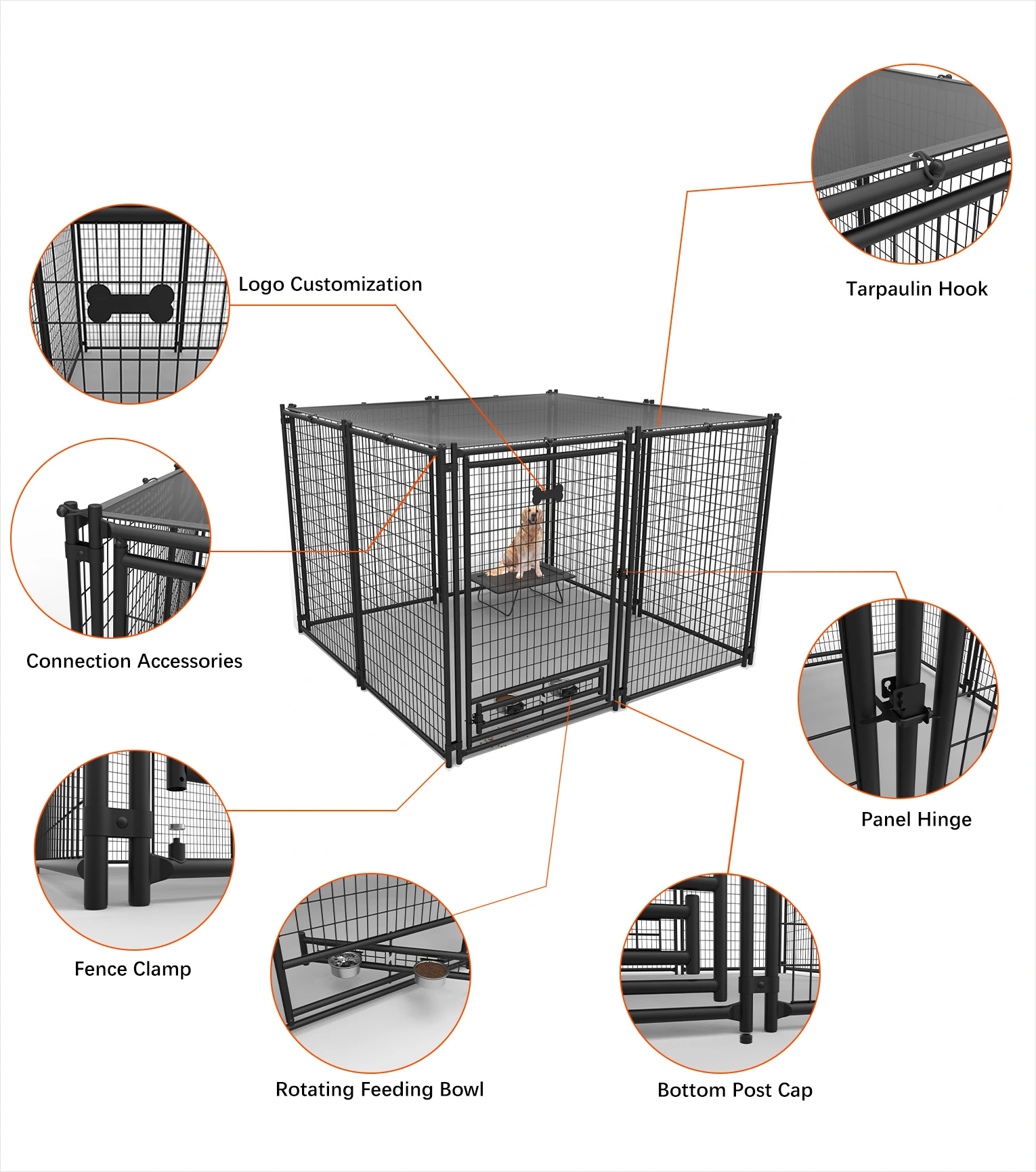 Modular Welded Mesh Dog Kennel Details