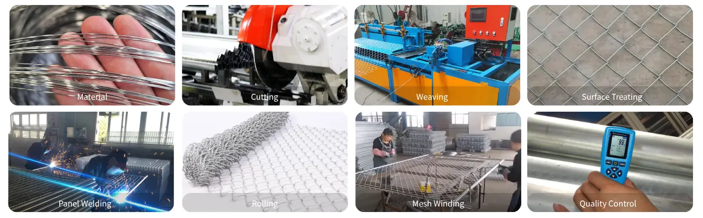 chain link fence production Process