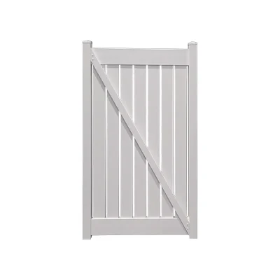 3' x 6' Semi-Privacy White Single Swing Vinyl Gate