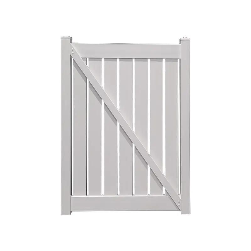 4' x 6' White Semi Privacy Single Vinyl Swing Gate