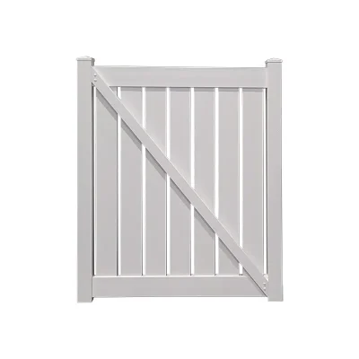 5' x 6' Semi-Privacy White Single Swing Vinyl Gate
