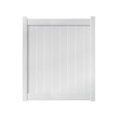 5’ x 6’ White Single Swing Vinyl Gate