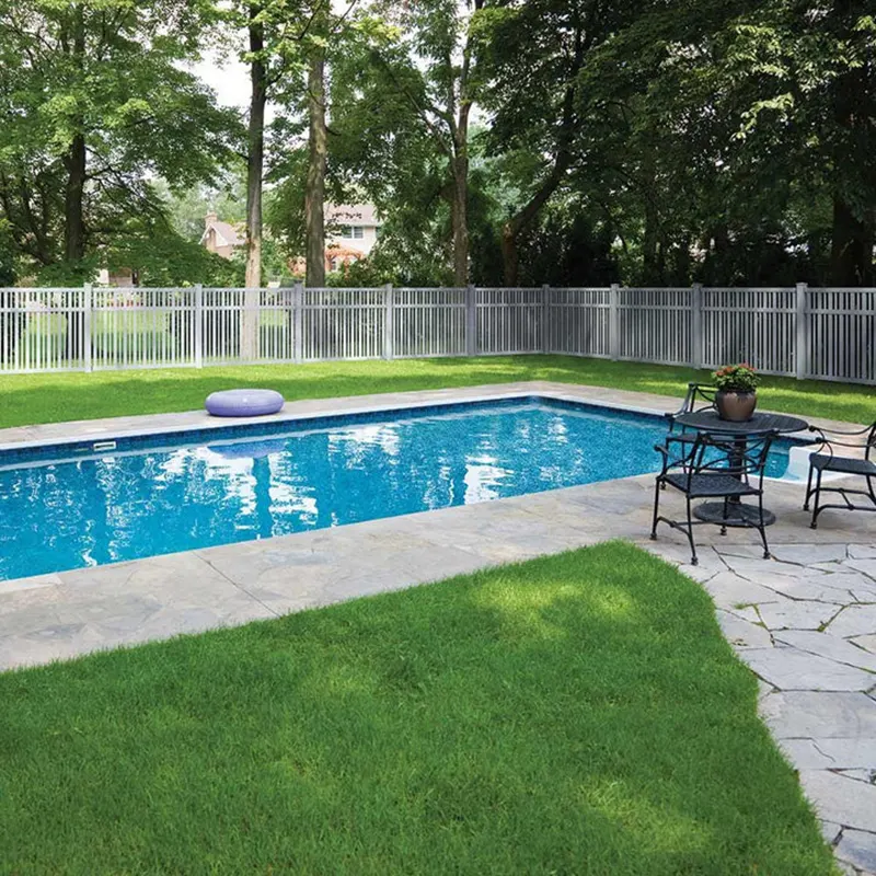 5ft 3 rails Semi Privacy Vinyl Fence near the pool