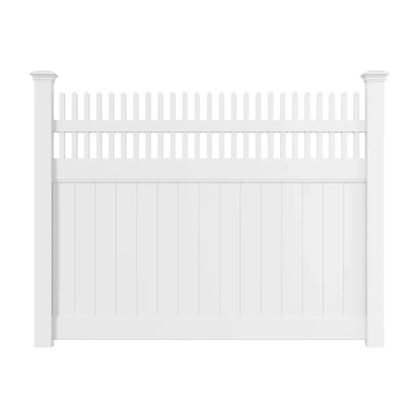 5ft Straight Picket Top Privacy Fence