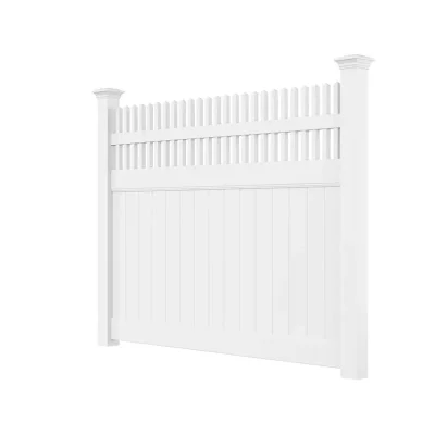 5ft Straight Picket Top Vinyl Privacy Fence Detail