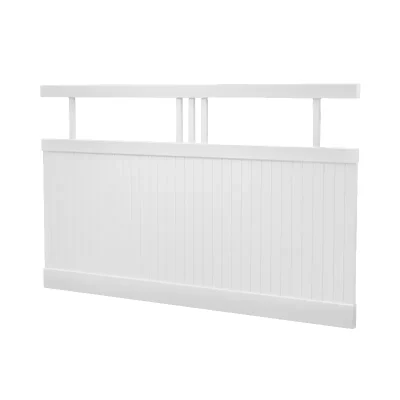 5ft Tall White 5 top PVC Picket Fence Details