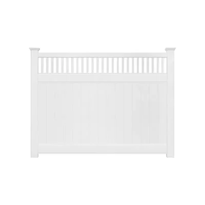 5ft Tall White Closed Vinyl Picket Privacy Fence