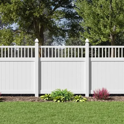 5ft Tall White Closed Picket PVC Fence Application