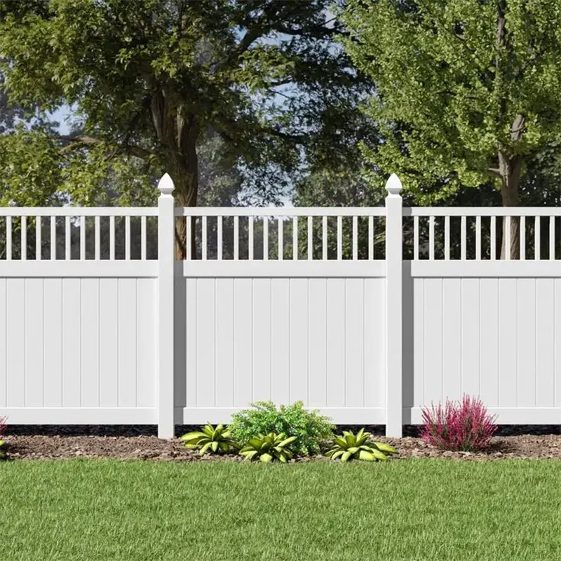 5ft Tall White Closed Picket PVC Fence Application 