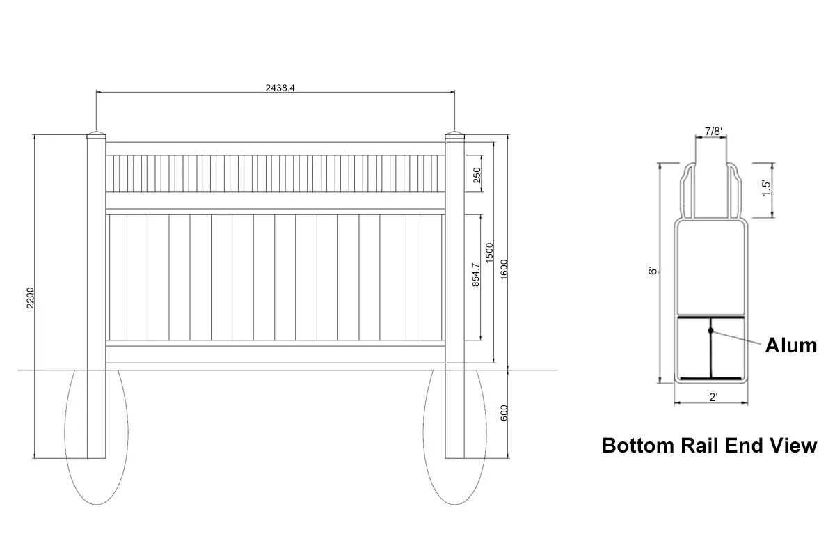 5ft Tall White Closed Vinyl Picket Privacy Fence PVC Fence Panels Size