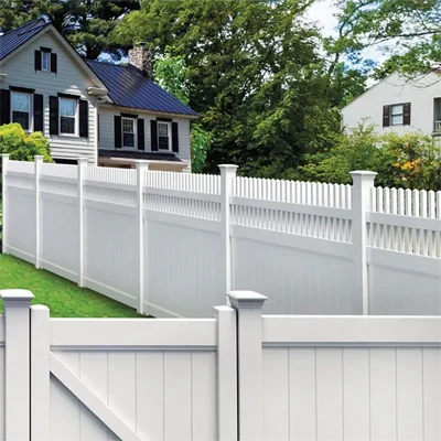 5ft Vinyl Privacy Fence Panel With Straight Picket Top Application