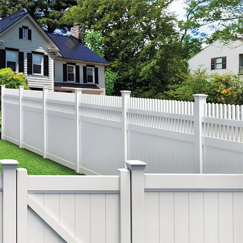 5ft Vinyl Privacy Fence Panel With Straight Picket Top Application