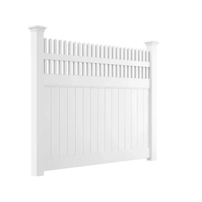 5ft Vinyl Privacy Fence With Straight Picket Top Detail