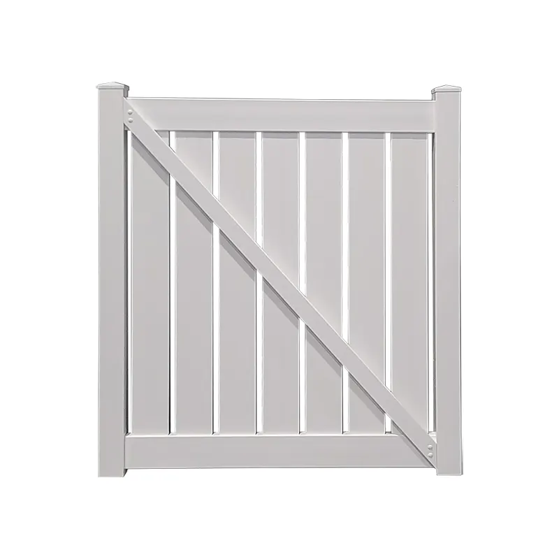6' x 6' Semi-Privacy White Single Swing Vinyl Gate