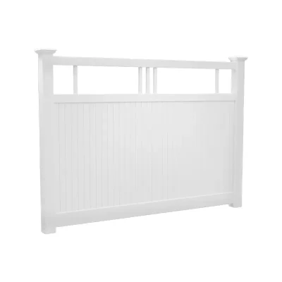 6ft Tall White 5 Top Vinyl Picket Privacy Fence