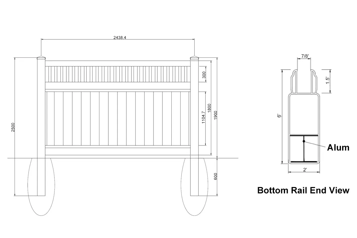 6ft Tall White Closed Vinyl Picket Privacy Fence PVC Fence Size