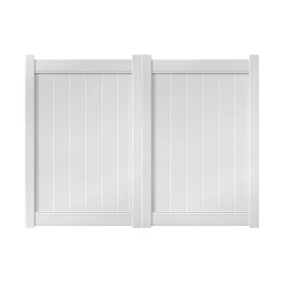 8' x 6' White Double Drive Vinyl Gate