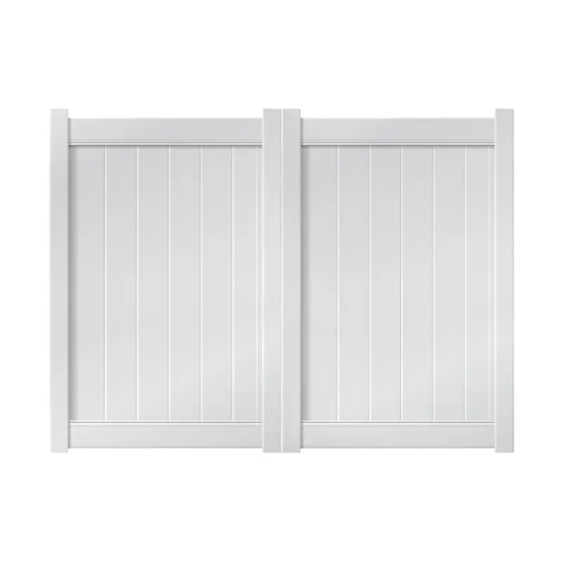 8' x 6' White Double Drive Vinyl Gate