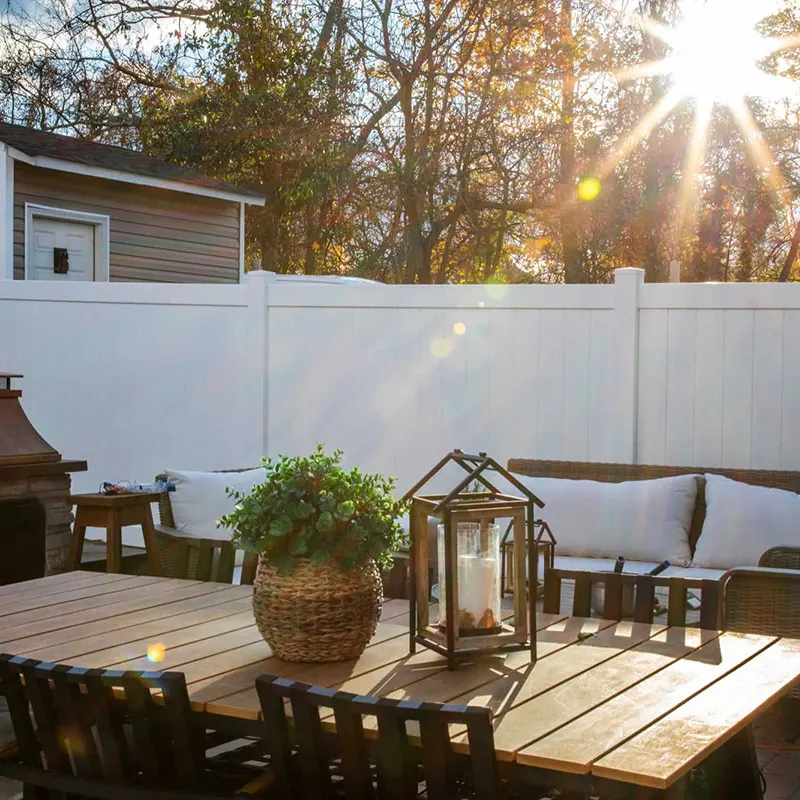 Full Privacy 2 Rails PVC Fence Application