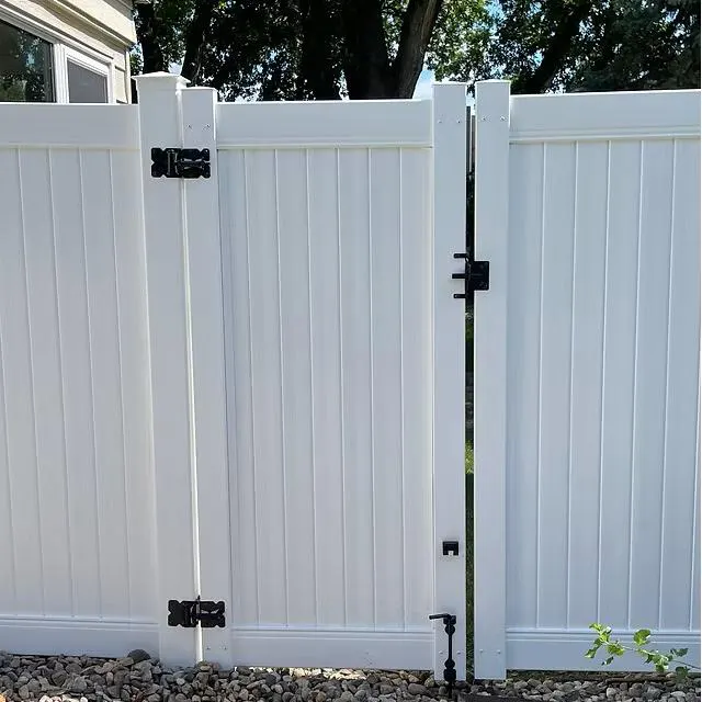 Outdoor White Single Swing Vinyl Gate