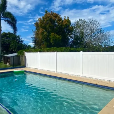 PVC fence in residential swimming pool