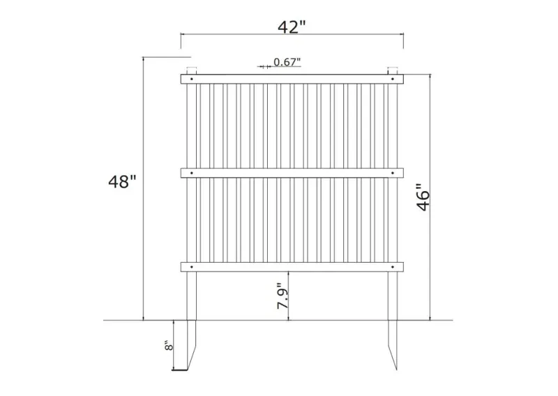 Premium PVC Square Triangular Cap Fence Size