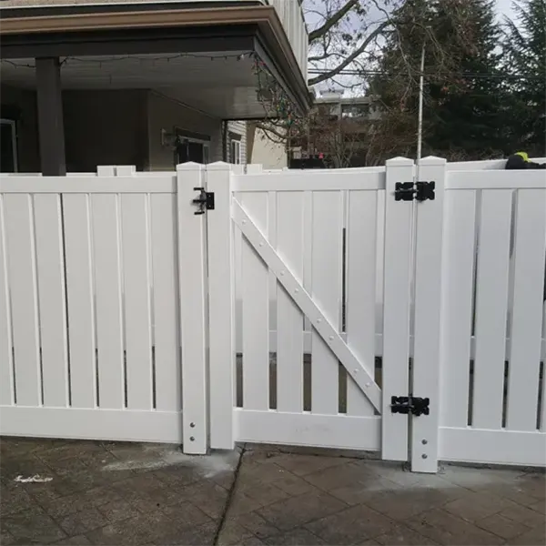 Semi Privacy Vinyl Swing Gate in Residential Use