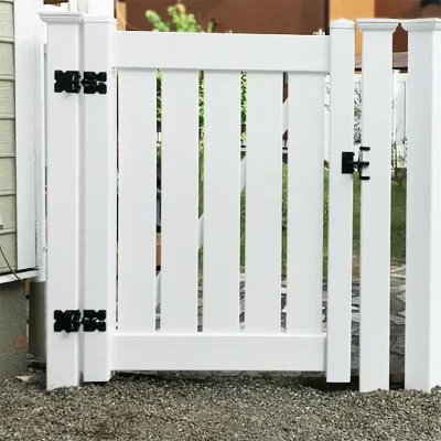 Semi-Privacy White Single Swing Vinyl Gate Application