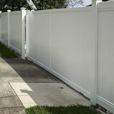 White Full Privacy Vinyl Slide Gate
