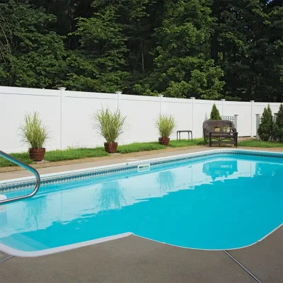 3 Pieces Vinyl Fence Panels near swimming pool