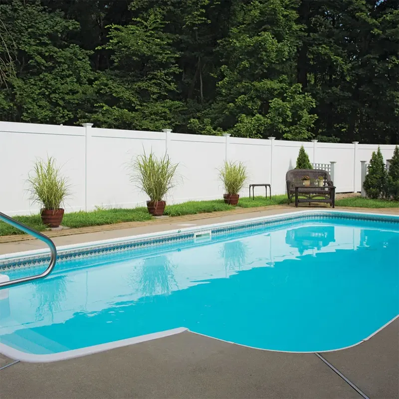 3 Pieces Vinyl Fence Panels near swimming pool